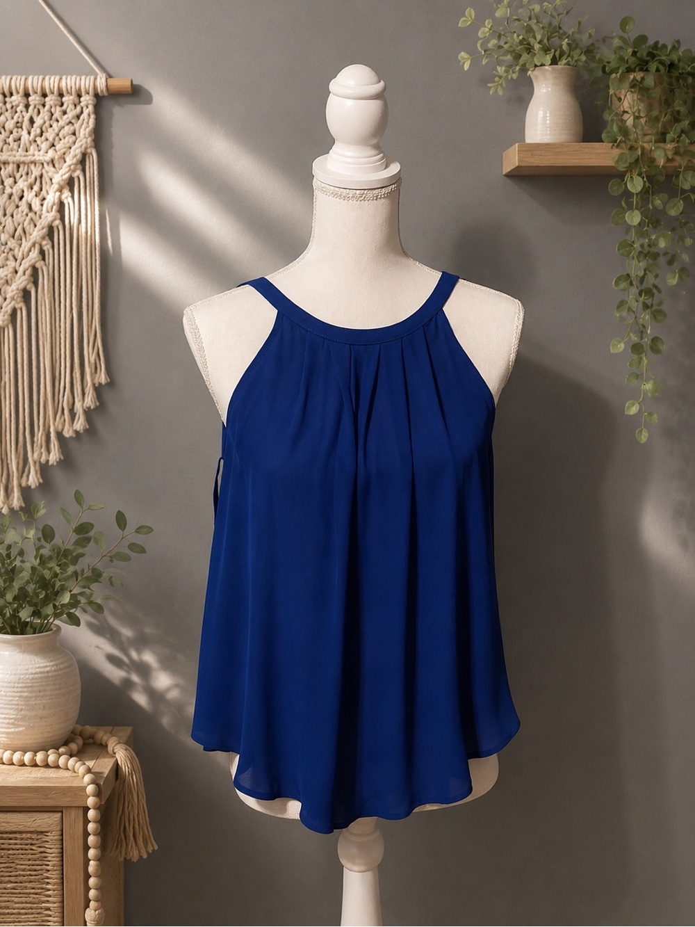 Sienna Sky Royal Blue Sleeveless Blouse